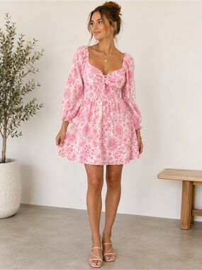 Bog Collective Colorblock Floral Tiered Midi Dress | Cottagecore | Size Medium